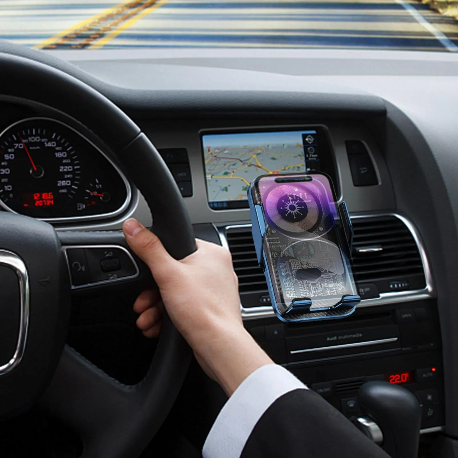 Car Phone Holder Wireless Charger Infrared Sensor Wireless