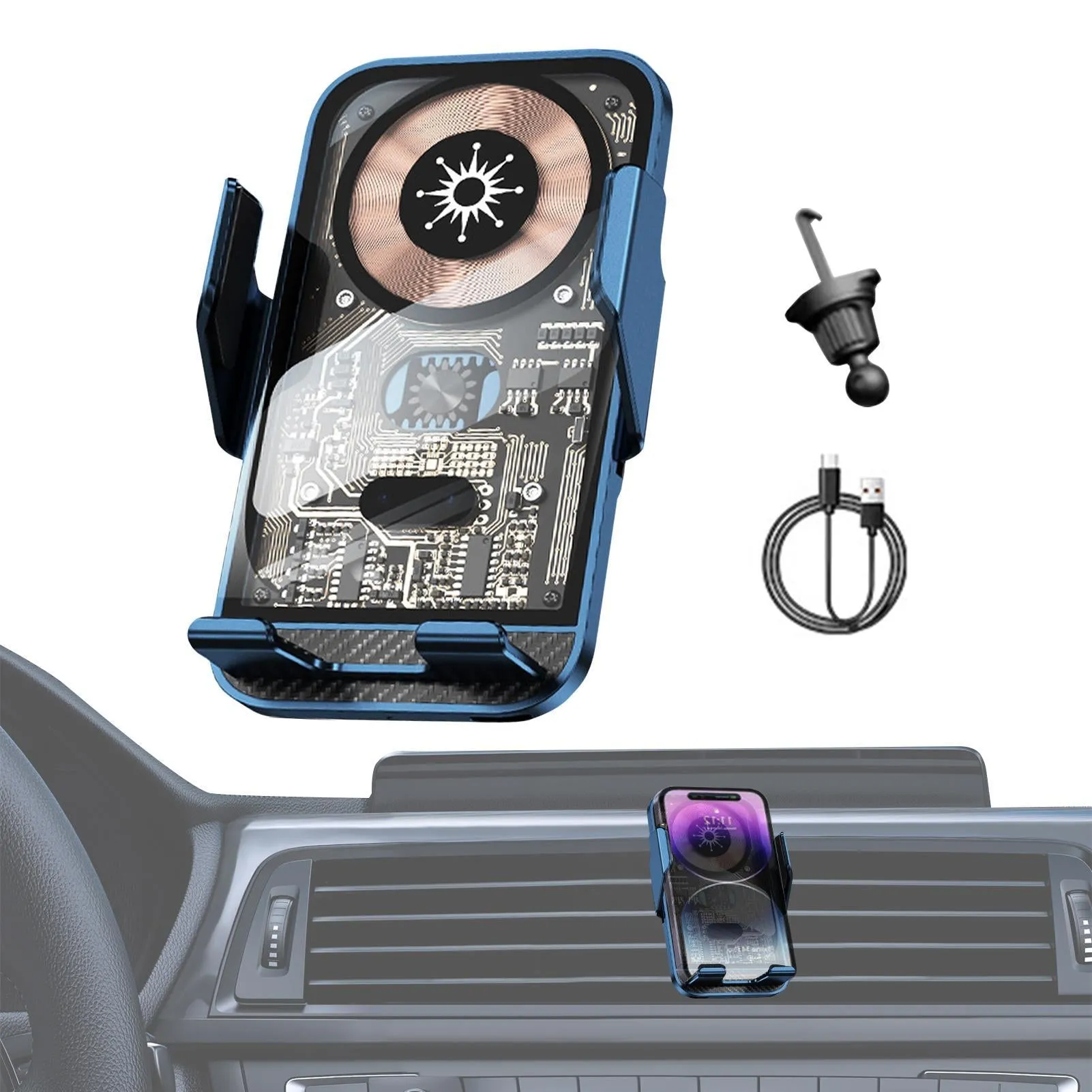 Car Phone Holder Wireless Charger Infrared Sensor Wireless