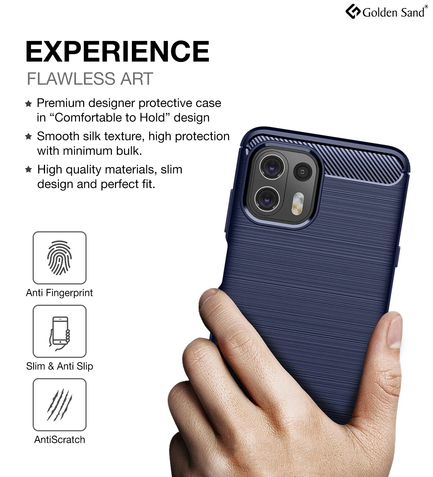 Carbon Fibre Series Shockproof Armor Back Cover for Motorola Edge 20 Fusion, 6.67 inch, Blue