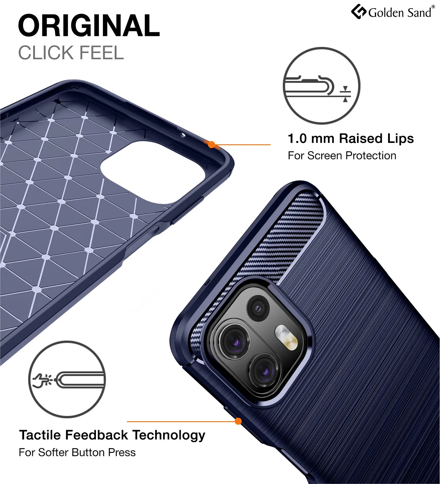 Carbon Fibre Series Shockproof Armor Back Cover for Motorola Edge 20 Fusion, 6.67 inch, Blue