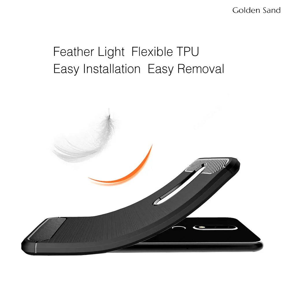 Carbon Fibre Series Shockproof Armor Back Cover for Nokia 6.1 Plus, 5.8 inch, Black