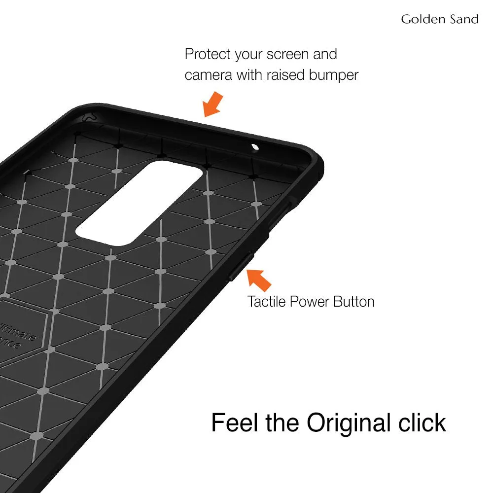 Carbon Fibre Series Shockproof Armor Back Cover for OnePlus 6, 6.28 inch, Black