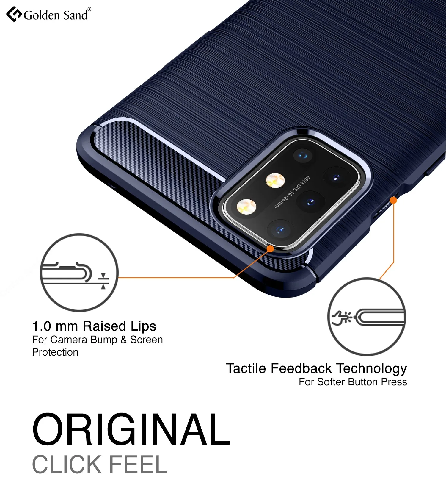 Carbon Fibre Series Shockproof Armor Back Cover for OnePlus 8T, One Plus 9R, Blue