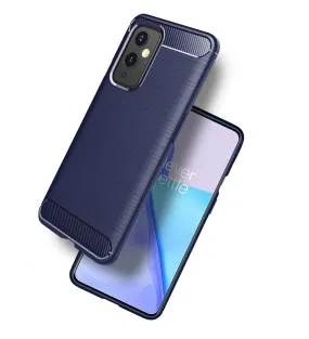 Carbon Fibre Series Shockproof Armor Back Cover for OnePlus 9, 6.55 inch, Blue