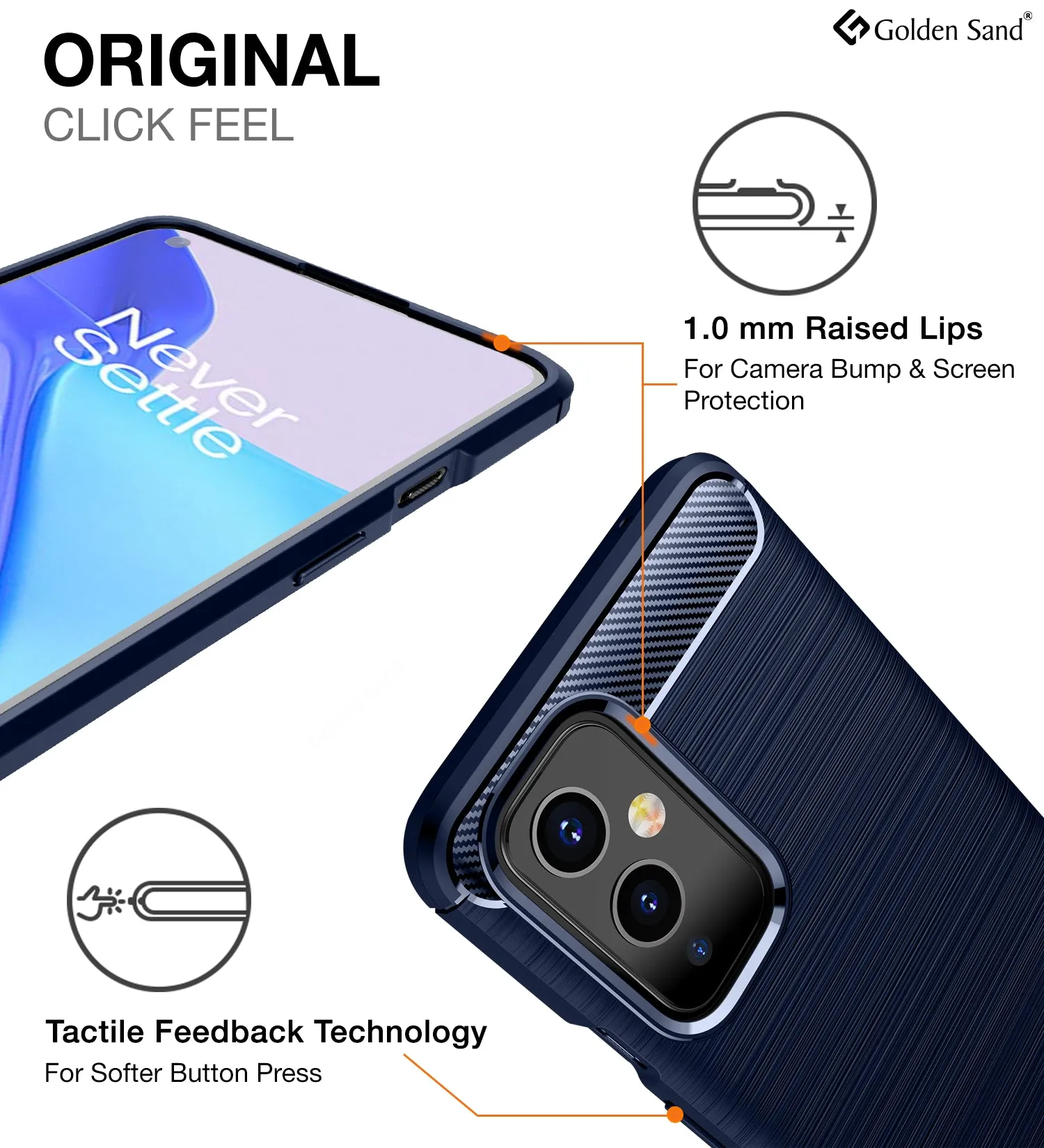 Carbon Fibre Series Shockproof Armor Back Cover for OnePlus 9, 6.55 inch, Blue