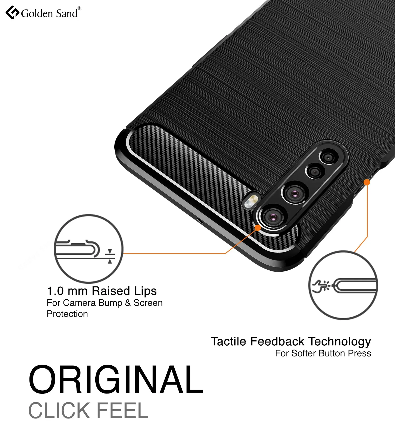 Carbon Fibre Series Shockproof Armor Back Cover for OnePlus Nord, Black