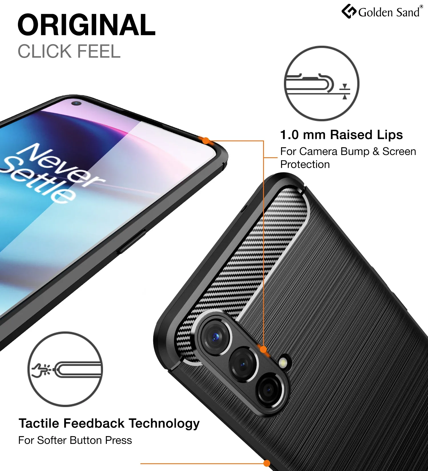 Carbon Fibre Series Shockproof Armor Back Cover for OnePlus Nord CE 5G, 6.43 inch, Black