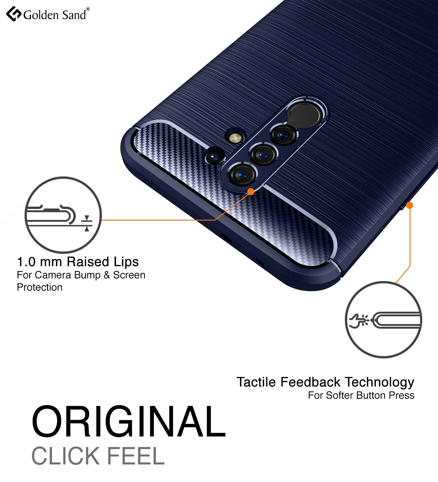 Carbon Fibre Series Shockproof Armor Back Cover for Poco M2 Reloaded, Redmi 9 Prime, Poco M2, 6.53 inch, Blue