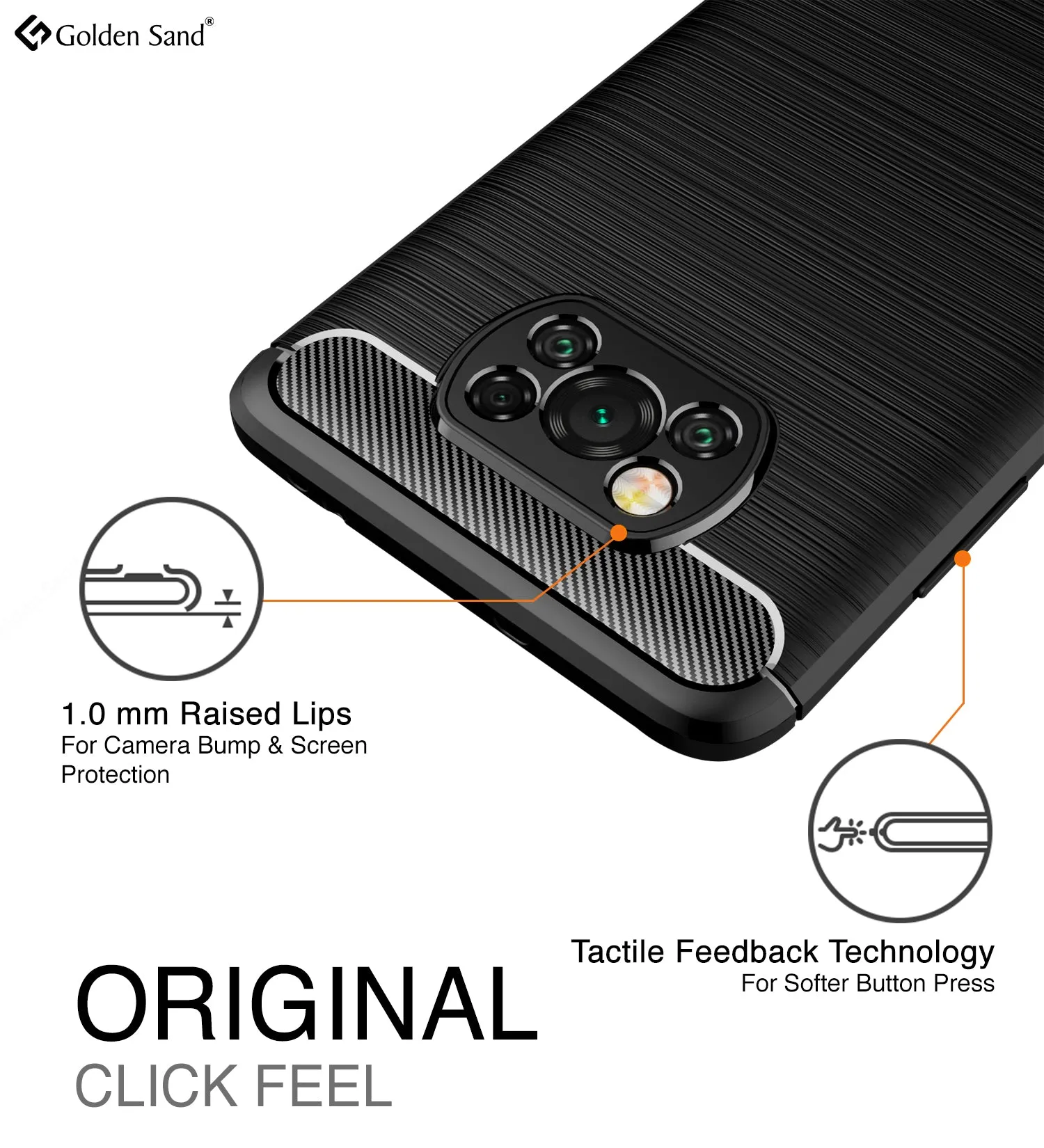 Carbon Fibre Series Shockproof Armor Back Cover for Poco X3 Pro, Poco X3 [Indian Version Correct Size], Black