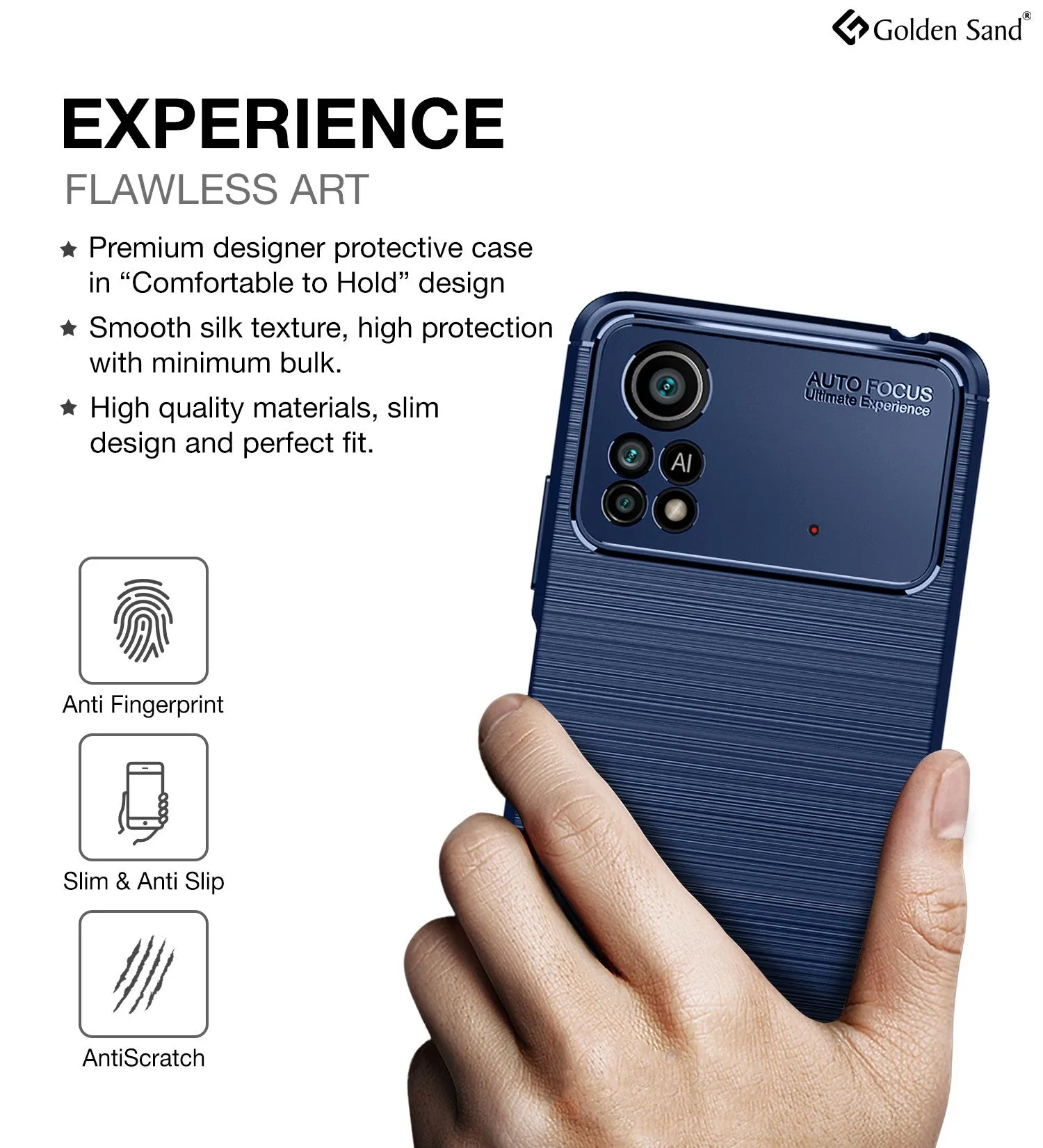 Carbon Fibre Series Shockproof Armor Back Cover for POCO X4 Pro 5G, 6.67 inch, Blue
