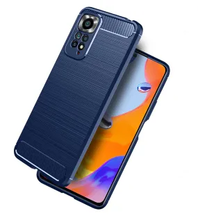 Carbon Fibre Series Shockproof Armor Back Cover for Redmi Note 11 Pro 4G, Redmi Note 11 Pro  Plus 5G, 6.67 inch, Blue