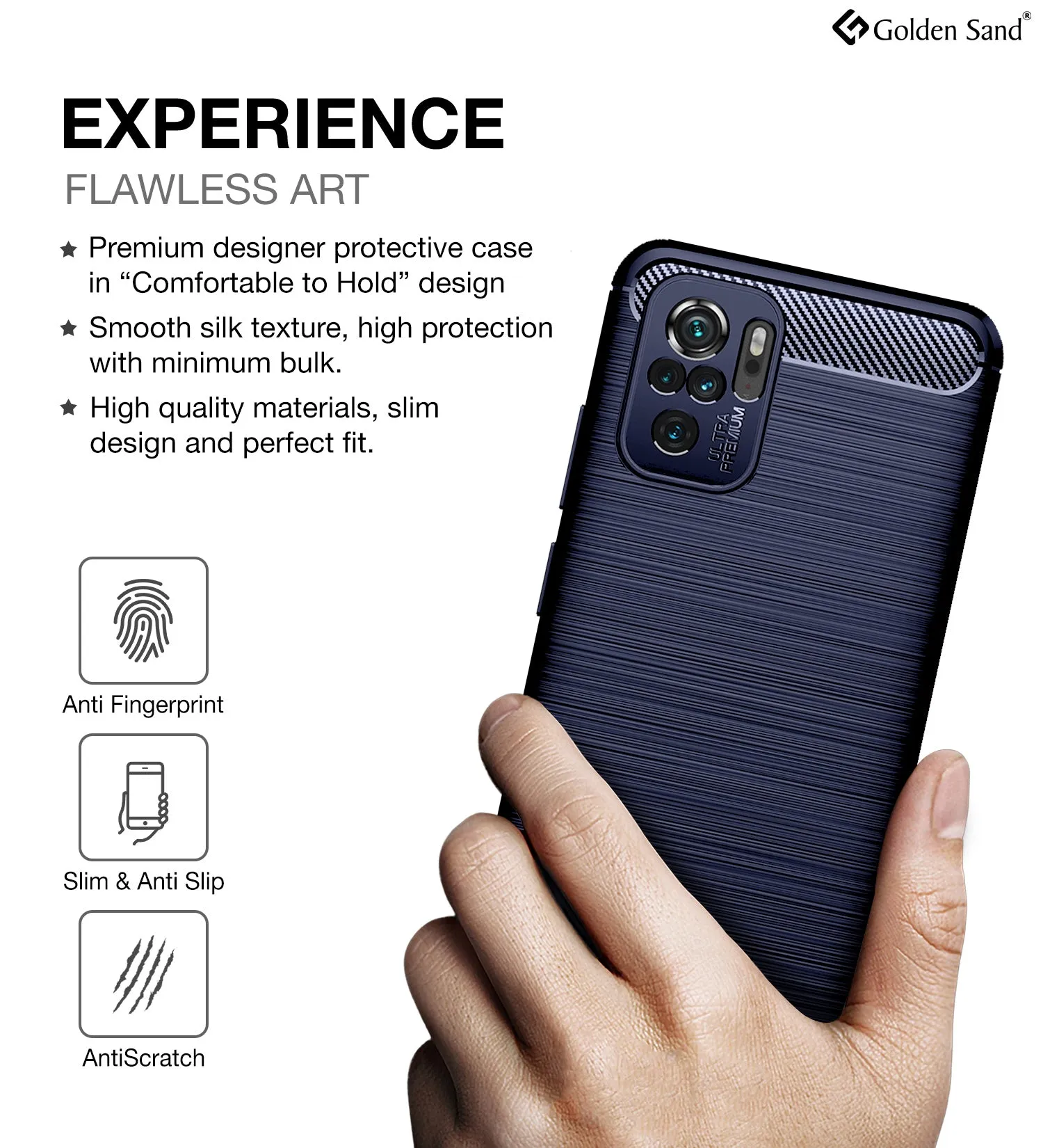 Carbon Fibre Series Shockproof Armor Back Cover for REDMI Note 11 SE, Xiaomi Redmi Note 10, Xiaomi Redmi Note 10S, 6.43 inch, Blue