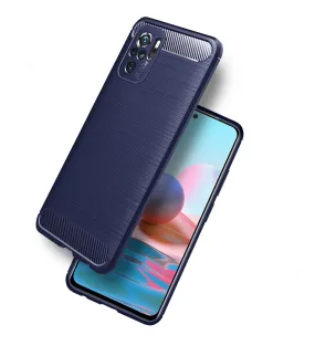 Carbon Fibre Series Shockproof Armor Back Cover for REDMI Note 11 SE, Xiaomi Redmi Note 10, Xiaomi Redmi Note 10S, 6.43 inch, Blue