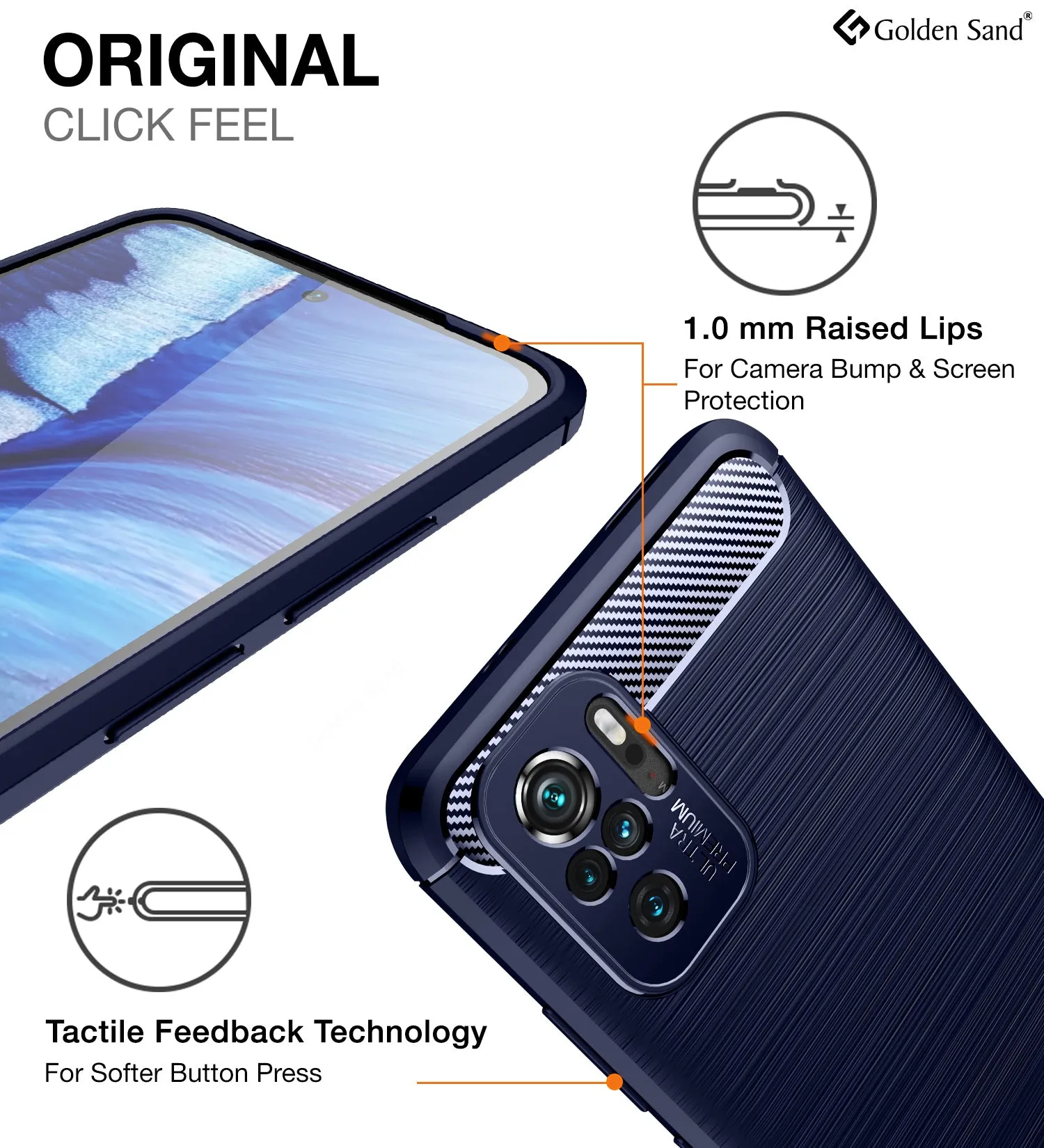 Carbon Fibre Series Shockproof Armor Back Cover for REDMI Note 11 SE, Xiaomi Redmi Note 10, Xiaomi Redmi Note 10S, 6.43 inch, Blue