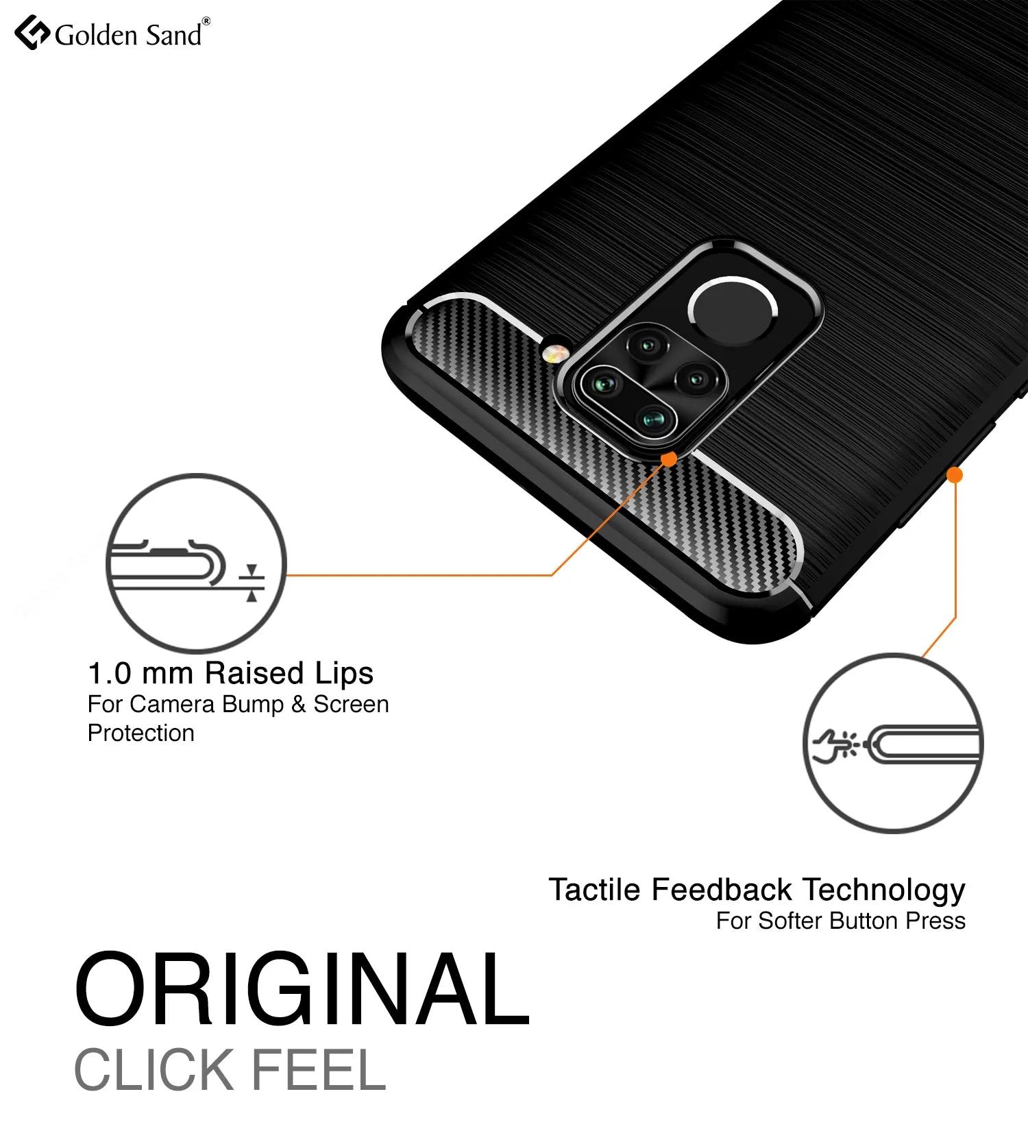 Carbon Fibre Series Shockproof Armor Back Cover for Redmi Note 9, 6.53 inch, Black