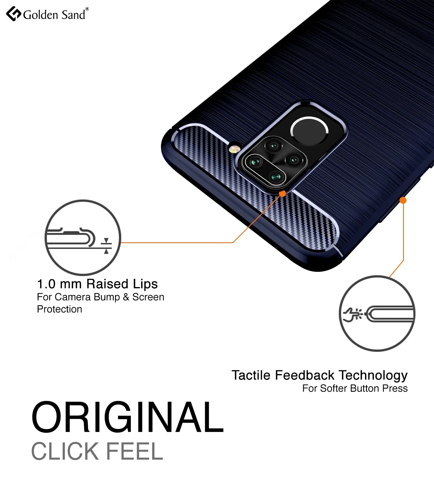 Carbon Fibre Series Shockproof Armor Back Cover for Redmi Note 9, 6.53 inch, Blue