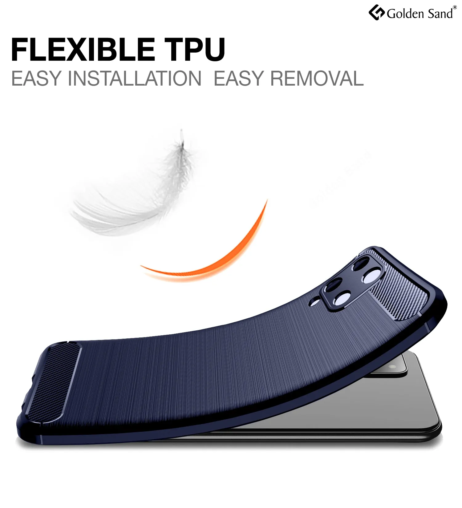 Carbon Fibre Series Shockproof Armor Back Cover for Samsung Galaxy A22, 6.4 inch, Blue
