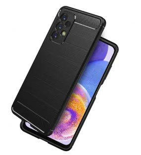 Carbon Fibre Series Shockproof Armor Back Cover for Samsung Galaxy A23 5G, Samsung Galaxy A23 4G, 6.6 inch, Black