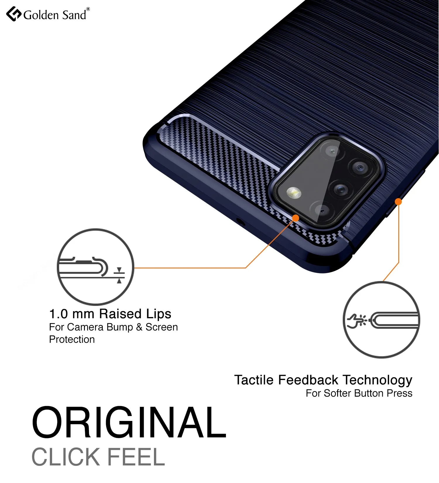 Carbon Fibre Series Shockproof Armor Back Cover for Samsung Galaxy A31 6.4 inch, Blue
