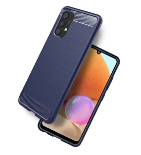 Carbon Fibre Series Shockproof Armor Back Cover for Samsung Galaxy A32 4G, 6.4 inch, Blue