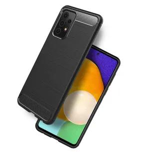 Carbon Fibre Series Shockproof Armor Back Cover for Samsung Galaxy A52 5G, Samsung Galaxy A52, Samsung Galaxy A52s 5G, 6.5 inch, Black
