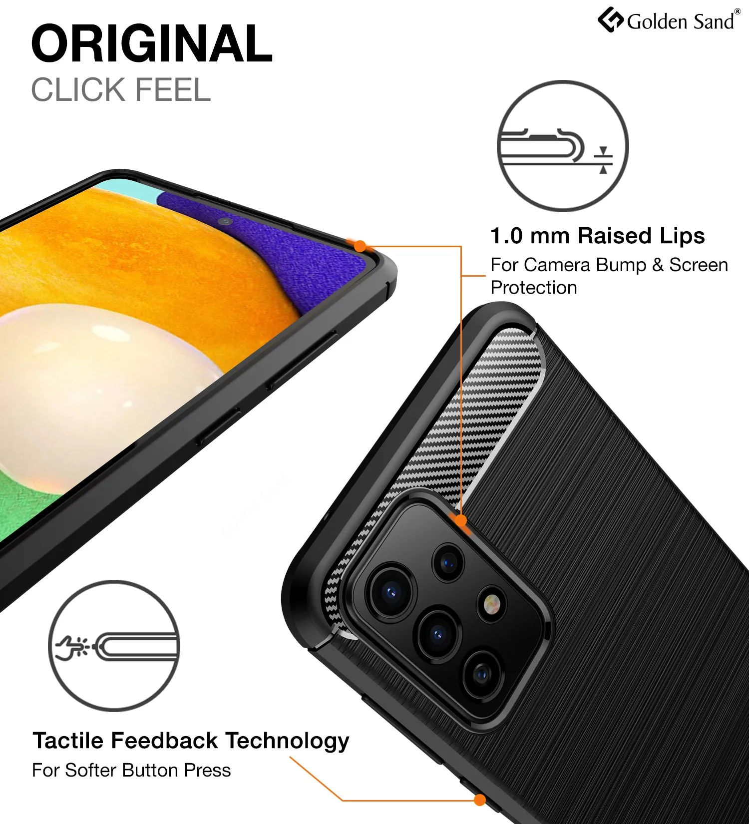 Carbon Fibre Series Shockproof Armor Back Cover for Samsung Galaxy A52 5G, Samsung Galaxy A52, Samsung Galaxy A52s 5G, 6.5 inch, Black