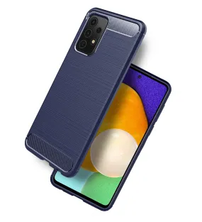 Carbon Fibre Series Shockproof Armor Back Cover for Samsung Galaxy A52 5G, Samsung Galaxy A52, Samsung Galaxy A52s 5G, 6.5 inch, Blue