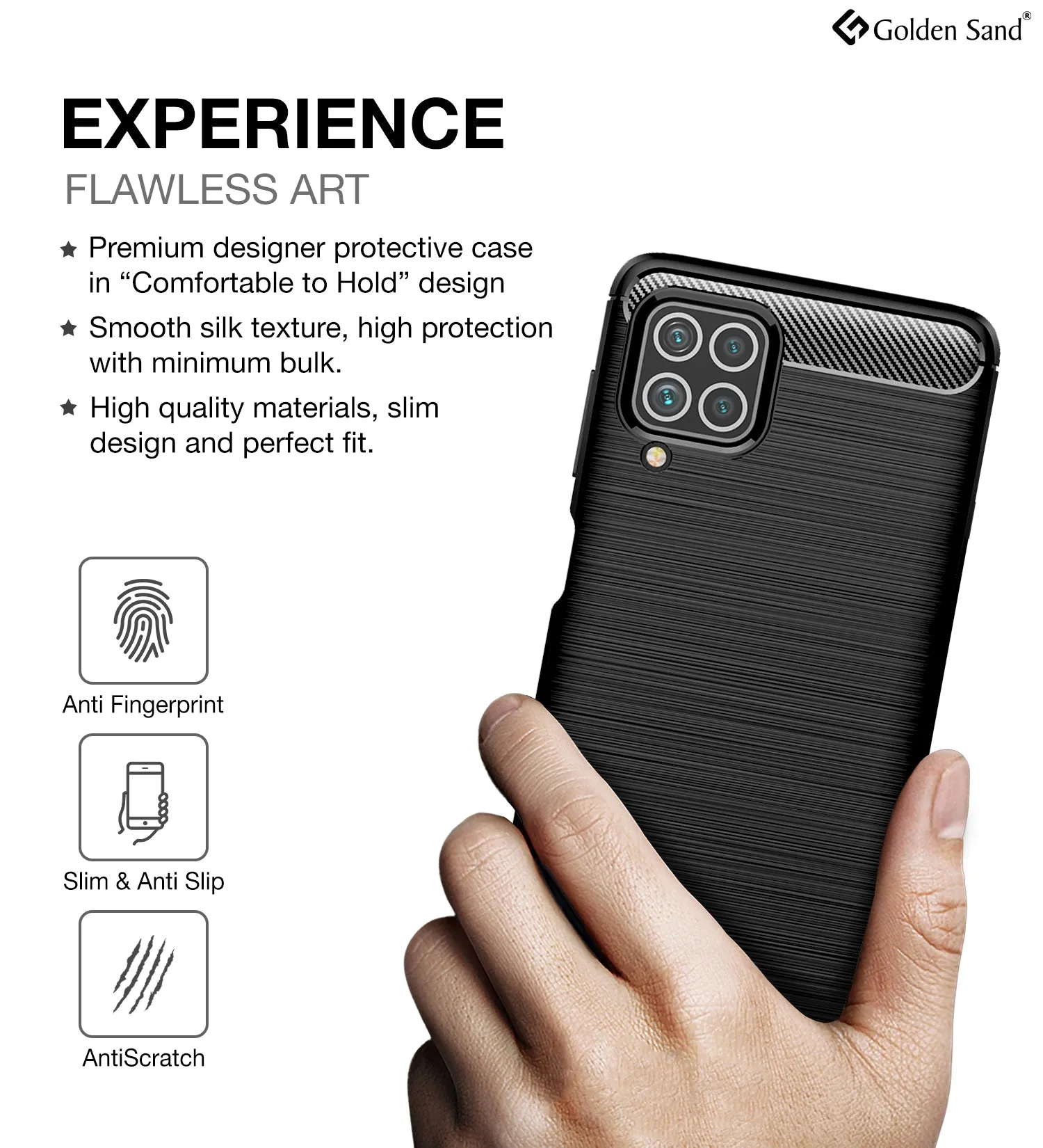 Carbon Fibre Series Shockproof Armor Back Cover for Samsung Galaxy F62, Samsung Galaxy M62, 6.7 inch, Black