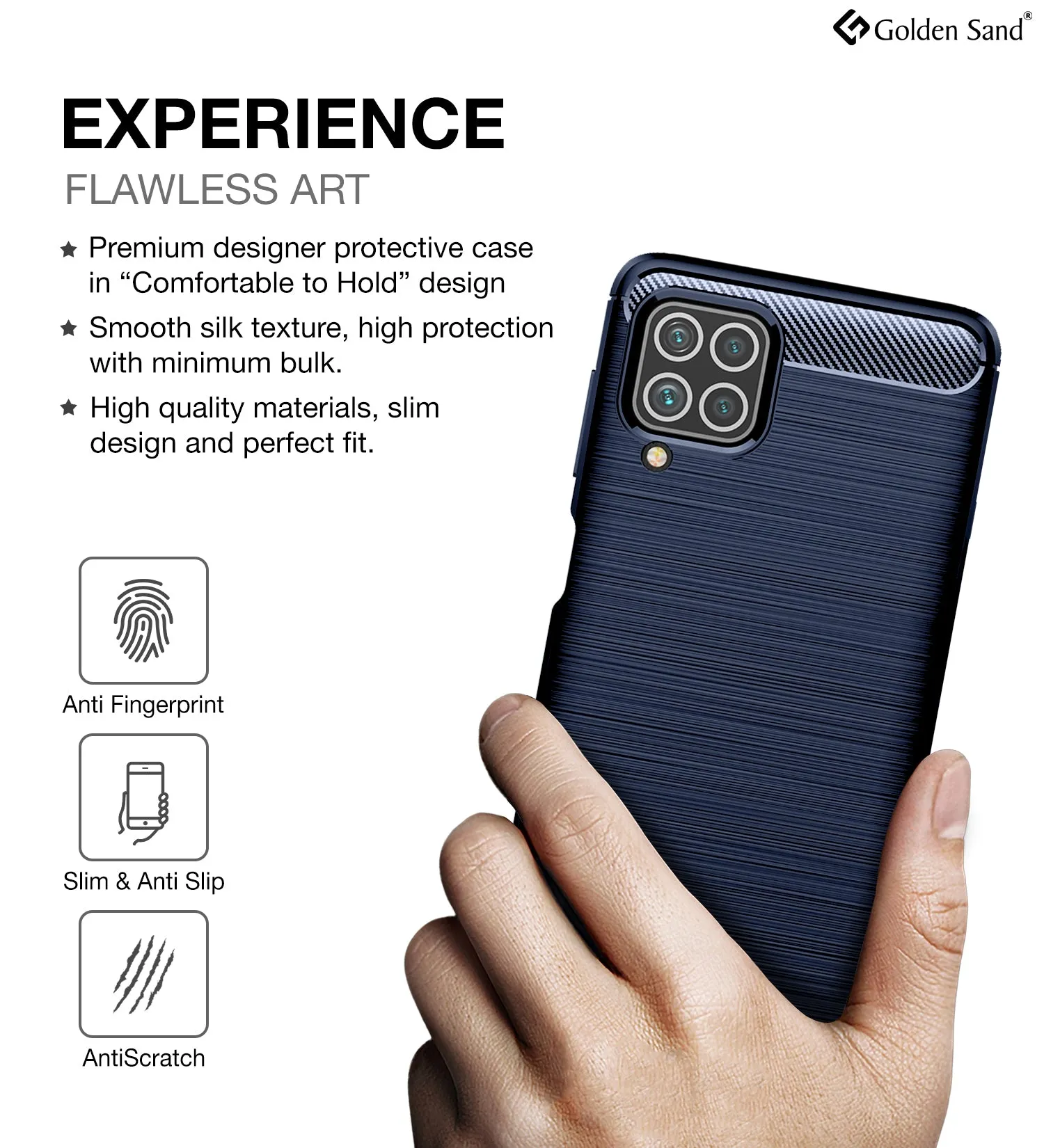 Carbon Fibre Series Shockproof Armor Back Cover for Samsung Galaxy F62, Samsung Galaxy M62, 6.7 inch, Blue