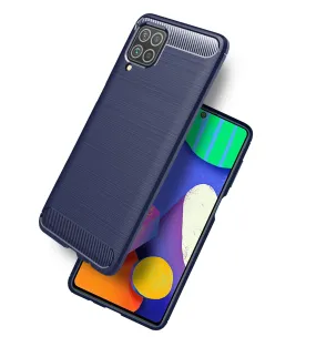 Carbon Fibre Series Shockproof Armor Back Cover for Samsung Galaxy F62, Samsung Galaxy M62, 6.7 inch, Blue