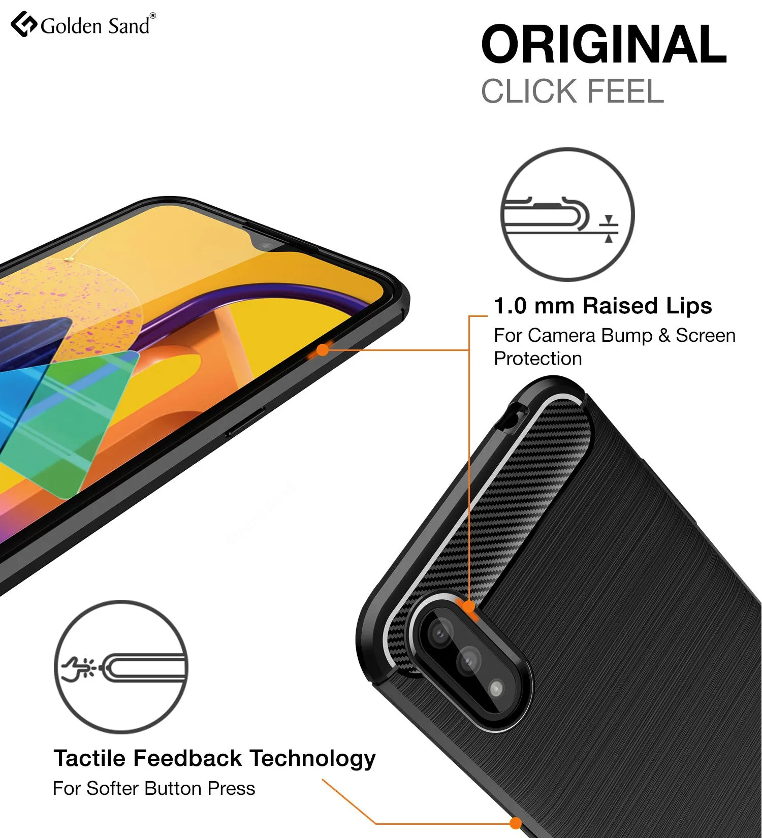 Carbon Fibre Series Shockproof Armor Back Cover for Samsung Galaxy M01, Black