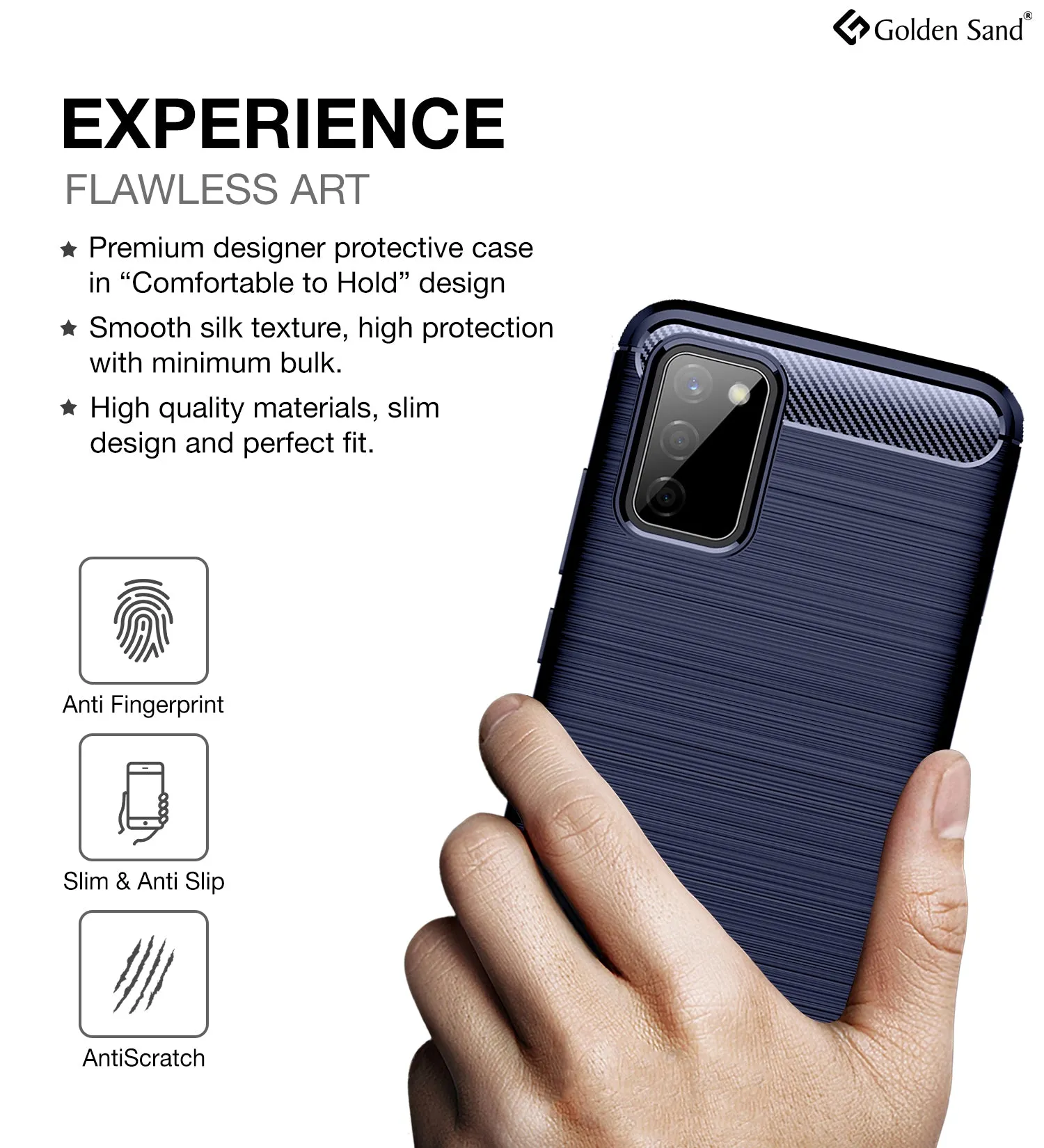 Carbon Fibre Series Shockproof Armor Back Cover for Samsung Galaxy M02s, Samsung Galaxy F02s, 6.5 inch, Blue