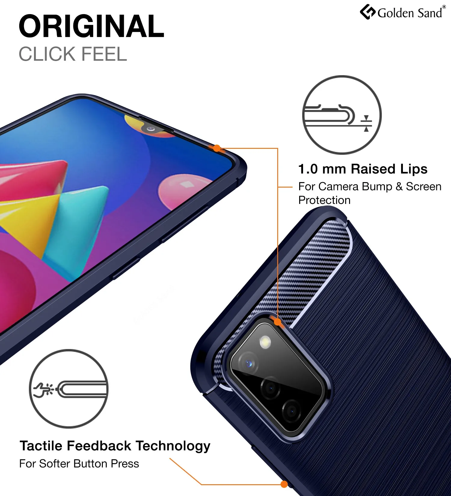 Carbon Fibre Series Shockproof Armor Back Cover for Samsung Galaxy M02s, Samsung Galaxy F02s, 6.5 inch, Blue
