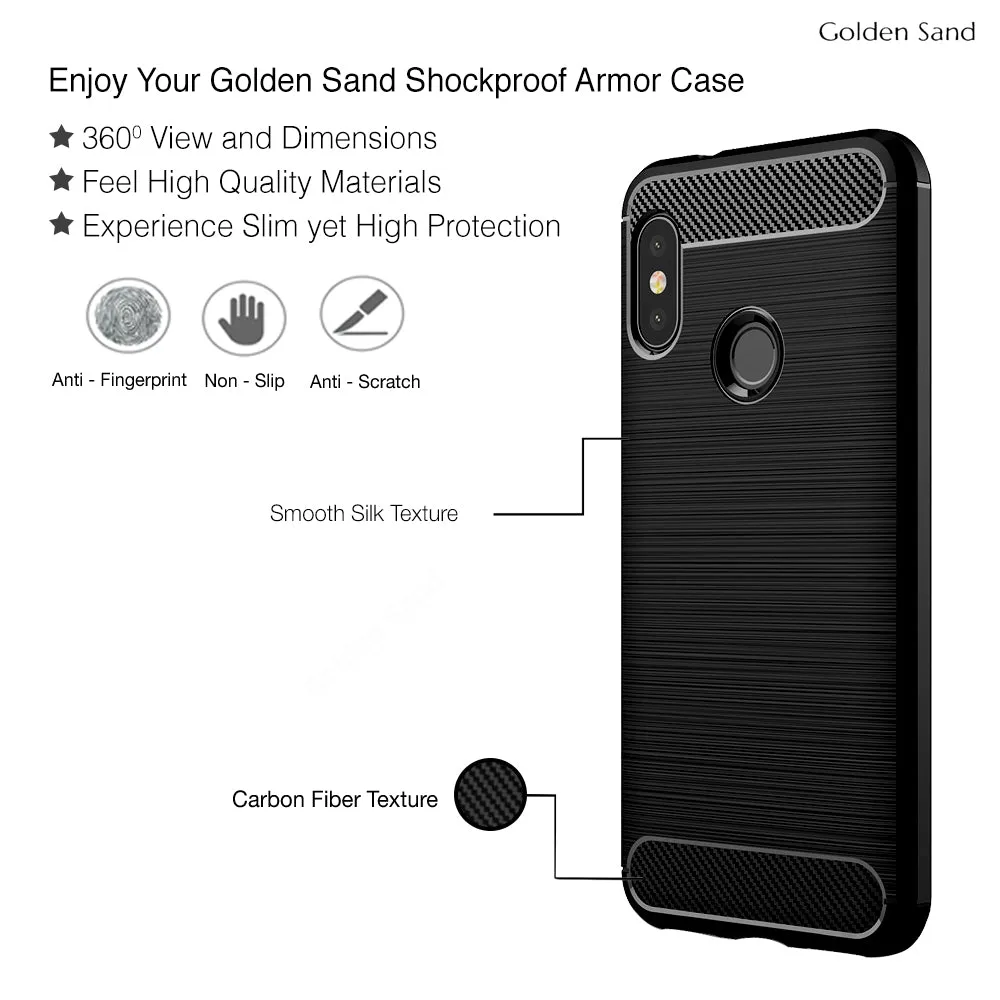 Carbon Fibre Series Shockproof Armor Back Cover for Samsung Galaxy M31, Samsung Galaxy F41 6.4 inch, Black