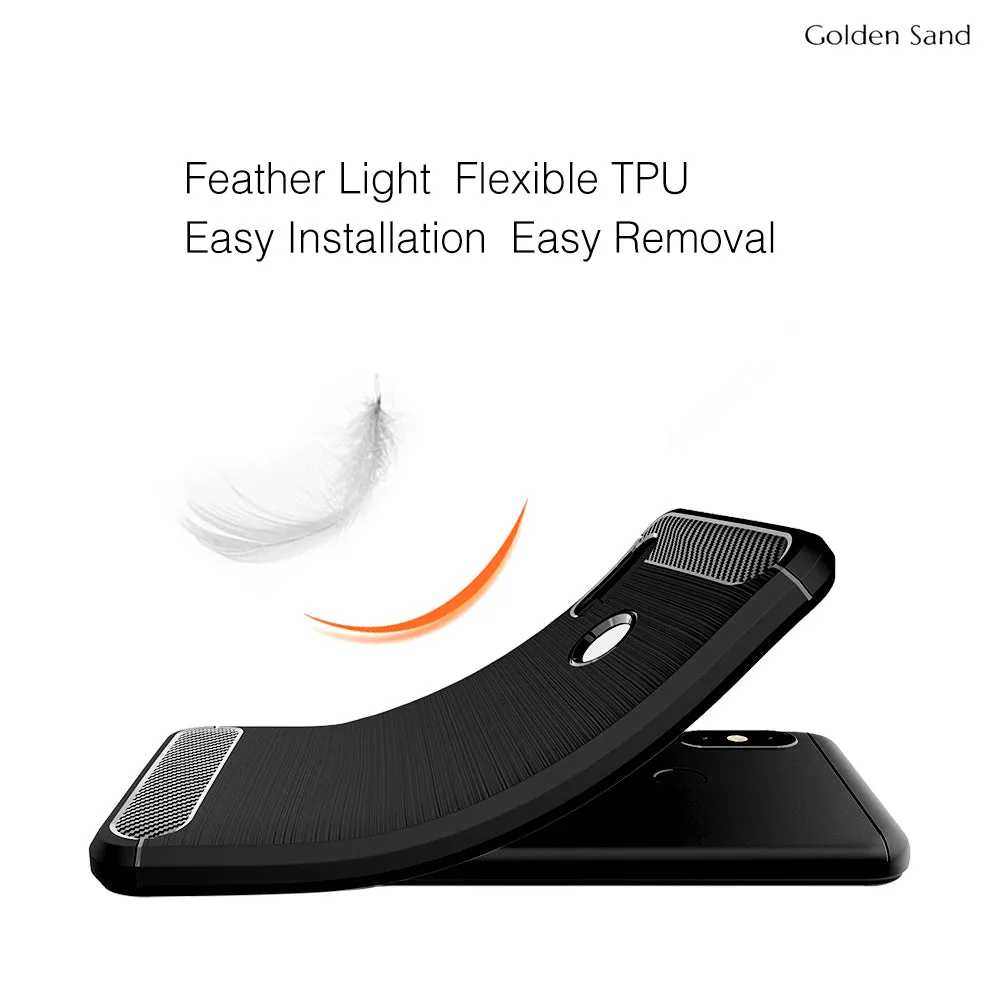 Carbon Fibre Series Shockproof Armor Back Cover for Samsung Galaxy M31, Samsung Galaxy F41 6.4 inch, Black