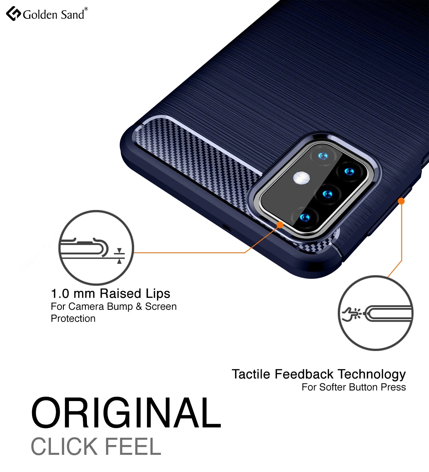 Carbon Fibre Series Shockproof Armor Back Cover for Samsung Galaxy M31s, Blue