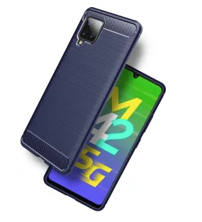 Carbon Fibre Series Shockproof Armor Back Cover for Samsung Galaxy M42 5G, Samsung Galaxy A42 5G, 6.6 inch, Blue