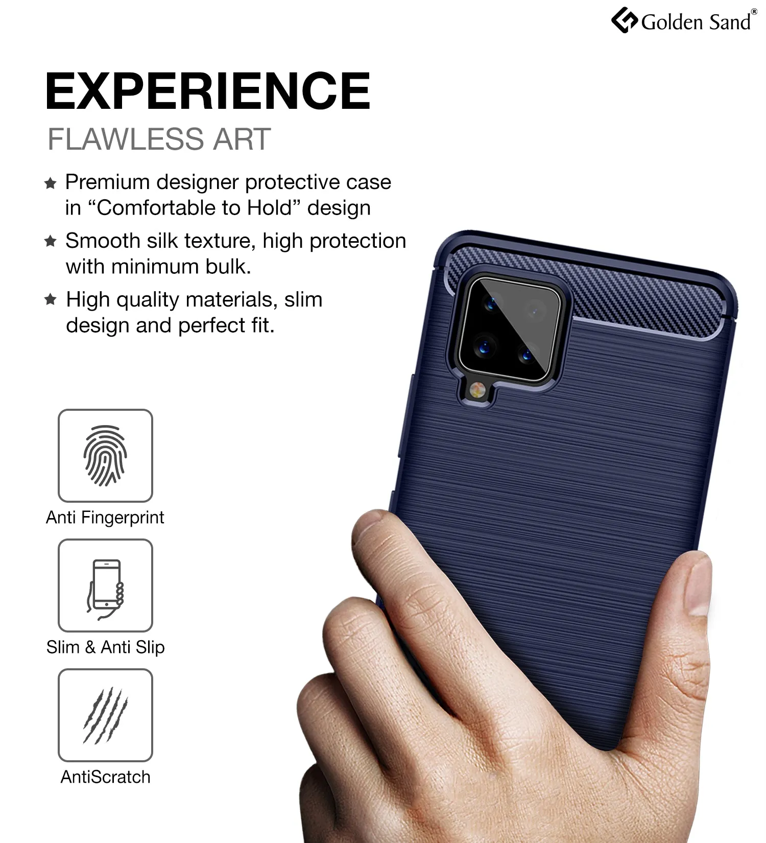 Carbon Fibre Series Shockproof Armor Back Cover for Samsung Galaxy M42 5G, Samsung Galaxy A42 5G, 6.6 inch, Blue
