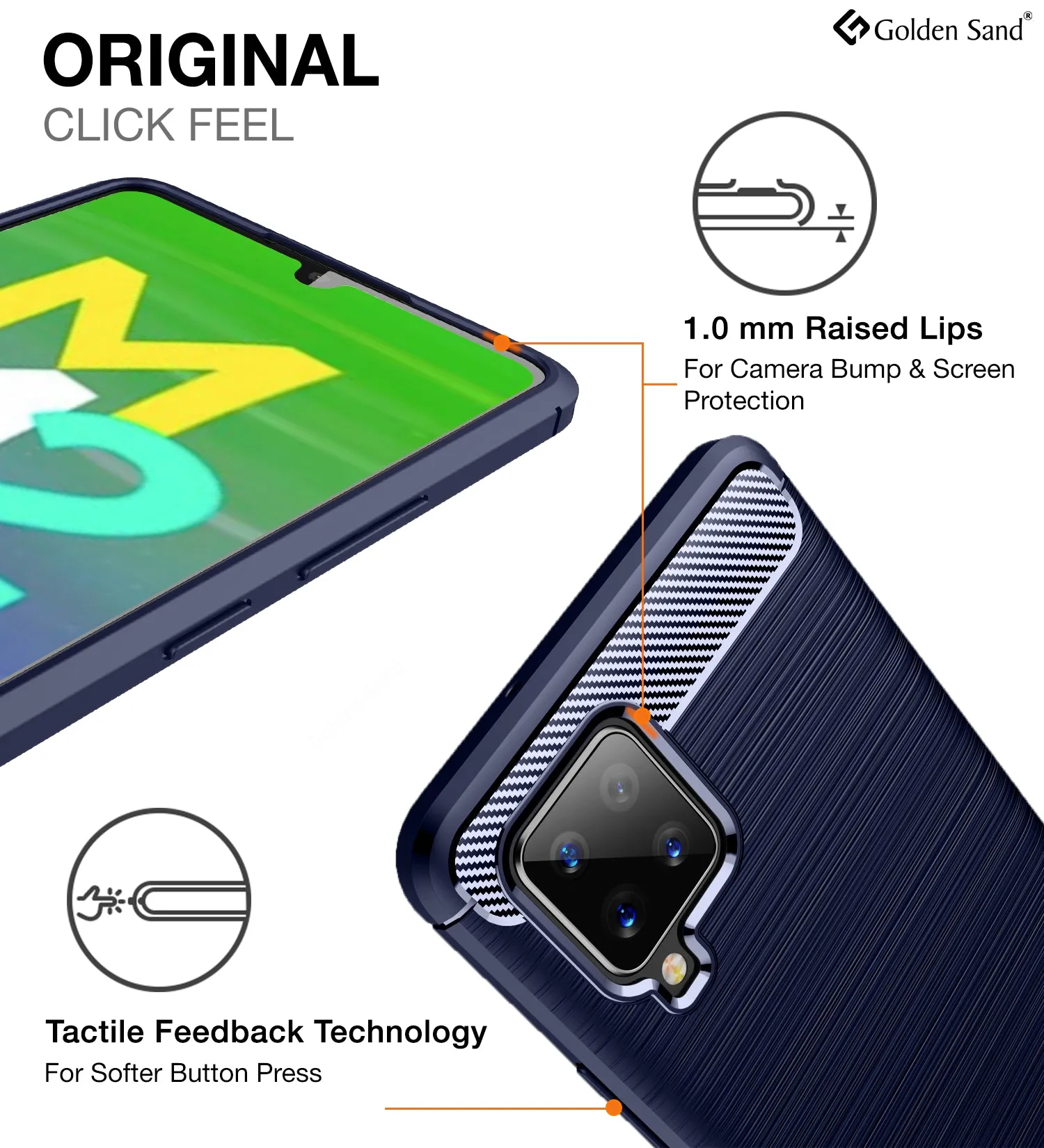Carbon Fibre Series Shockproof Armor Back Cover for Samsung Galaxy M42 5G, Samsung Galaxy A42 5G, 6.6 inch, Blue