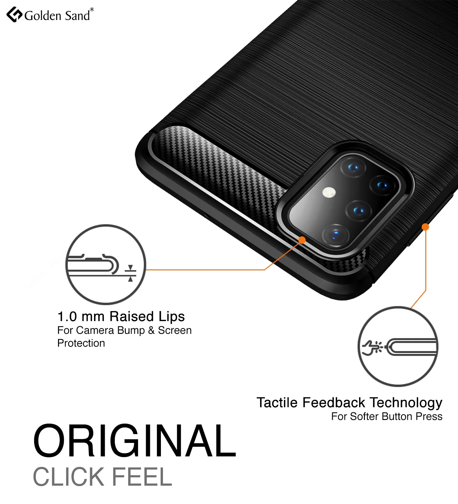 Carbon Fibre Series Shockproof Armor Back Cover for Samsung Galaxy M51, Black