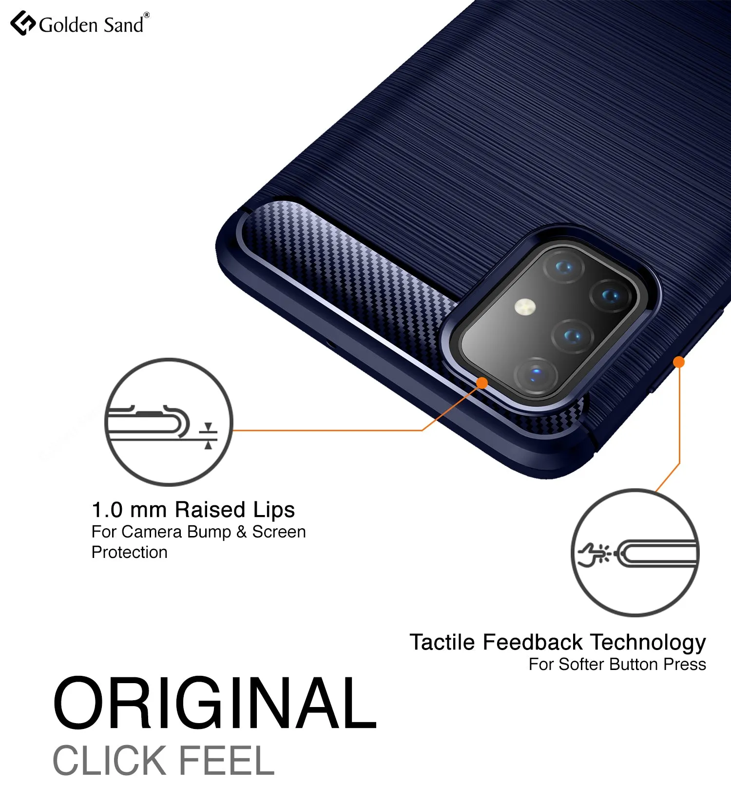 Carbon Fibre Series Shockproof Armor Back Cover for Samsung Galaxy M51, Blue