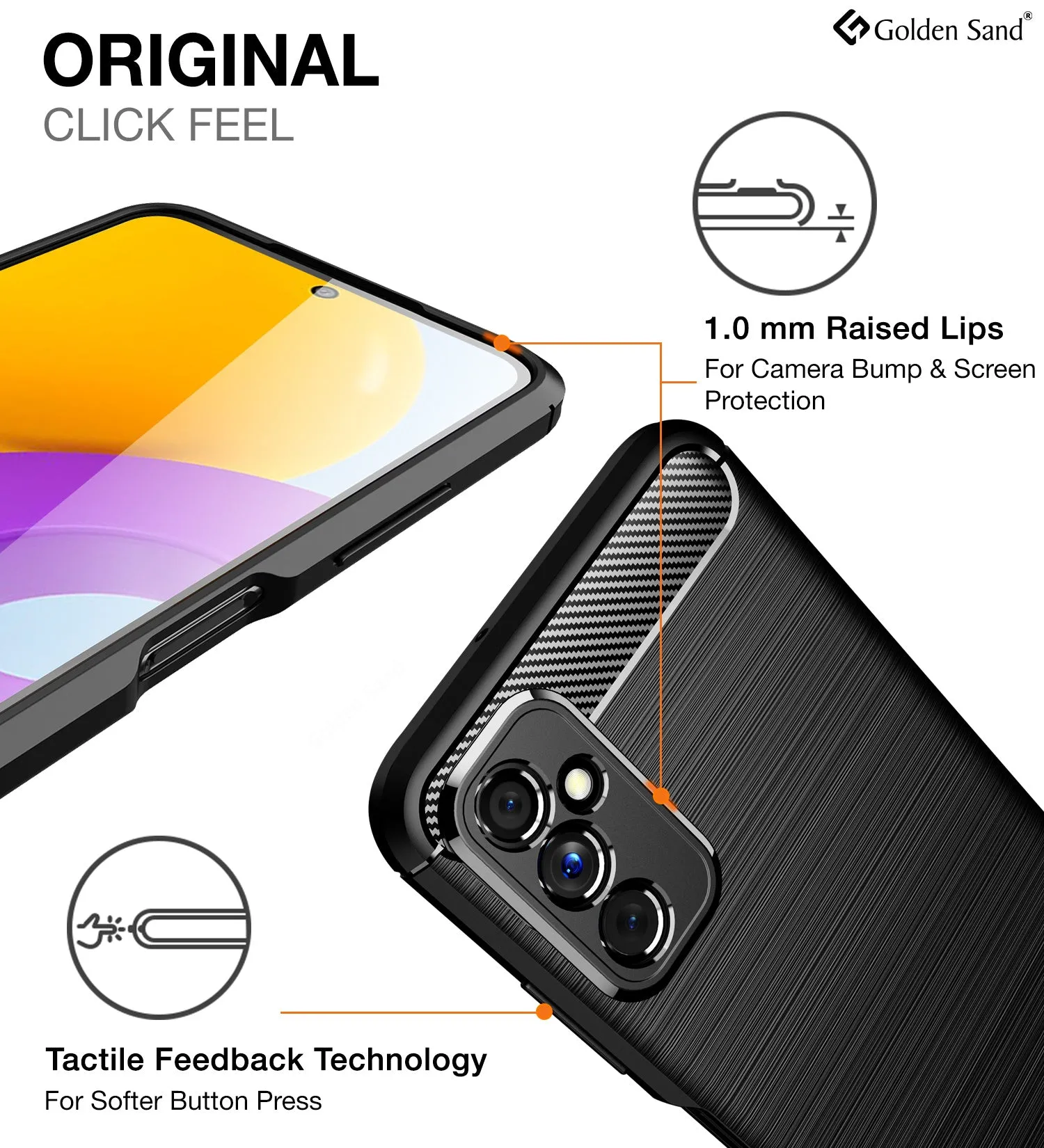 Carbon Fibre Series Shockproof Armor Back Cover for Samsung Galaxy M52 5G, 6.7 inch, Blazing Black