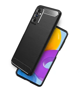 Carbon Fibre Series Shockproof Armor Back Cover for Samsung Galaxy M52 5G, 6.7 inch, Blazing Black