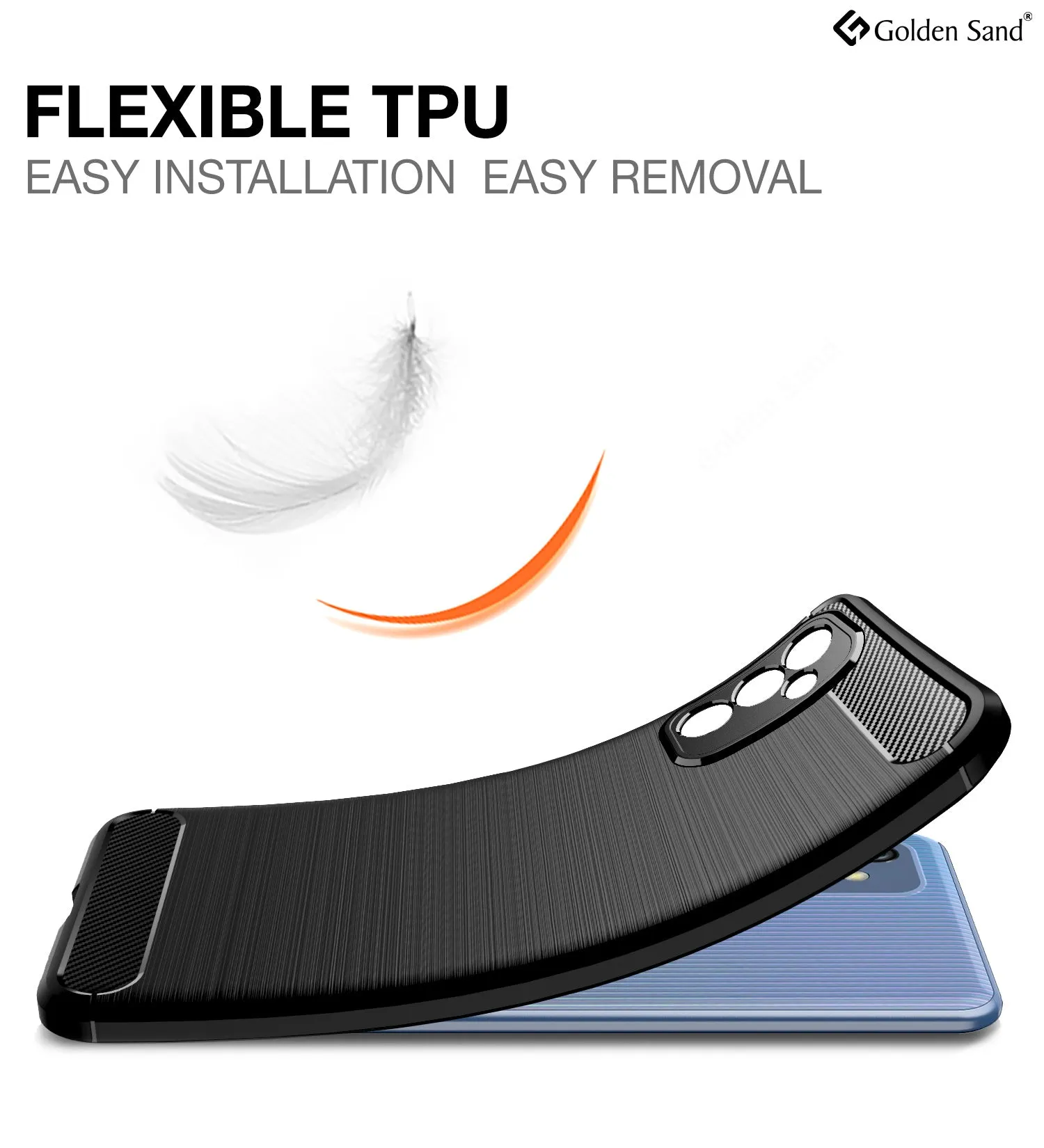 Carbon Fibre Series Shockproof Armor Back Cover for Samsung Galaxy M52 5G, 6.7 inch, Blazing Black