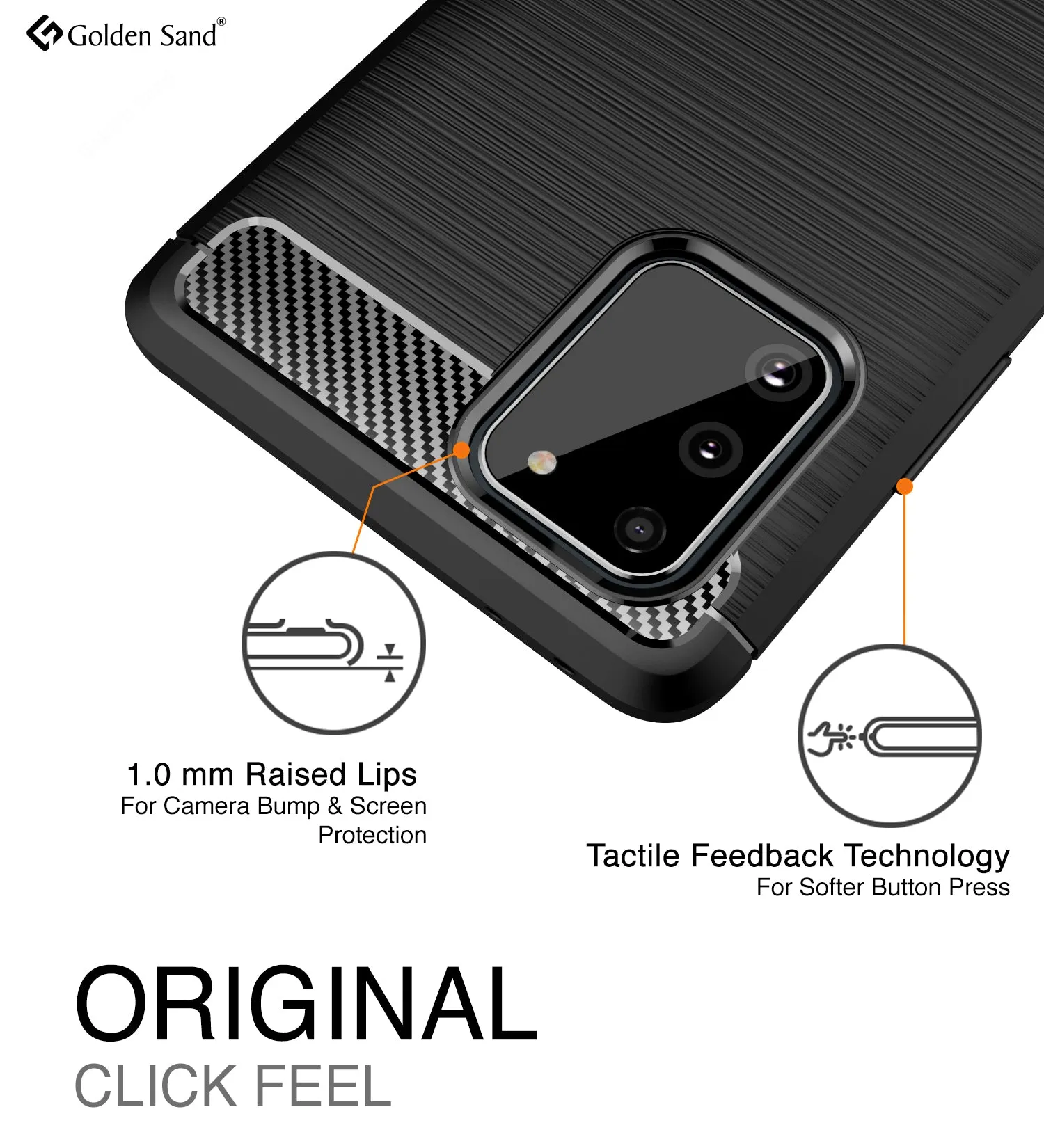 Carbon Fibre Series Shockproof Armor Back Cover for Samsung Galaxy S10 Lite 6.7 inch, Black