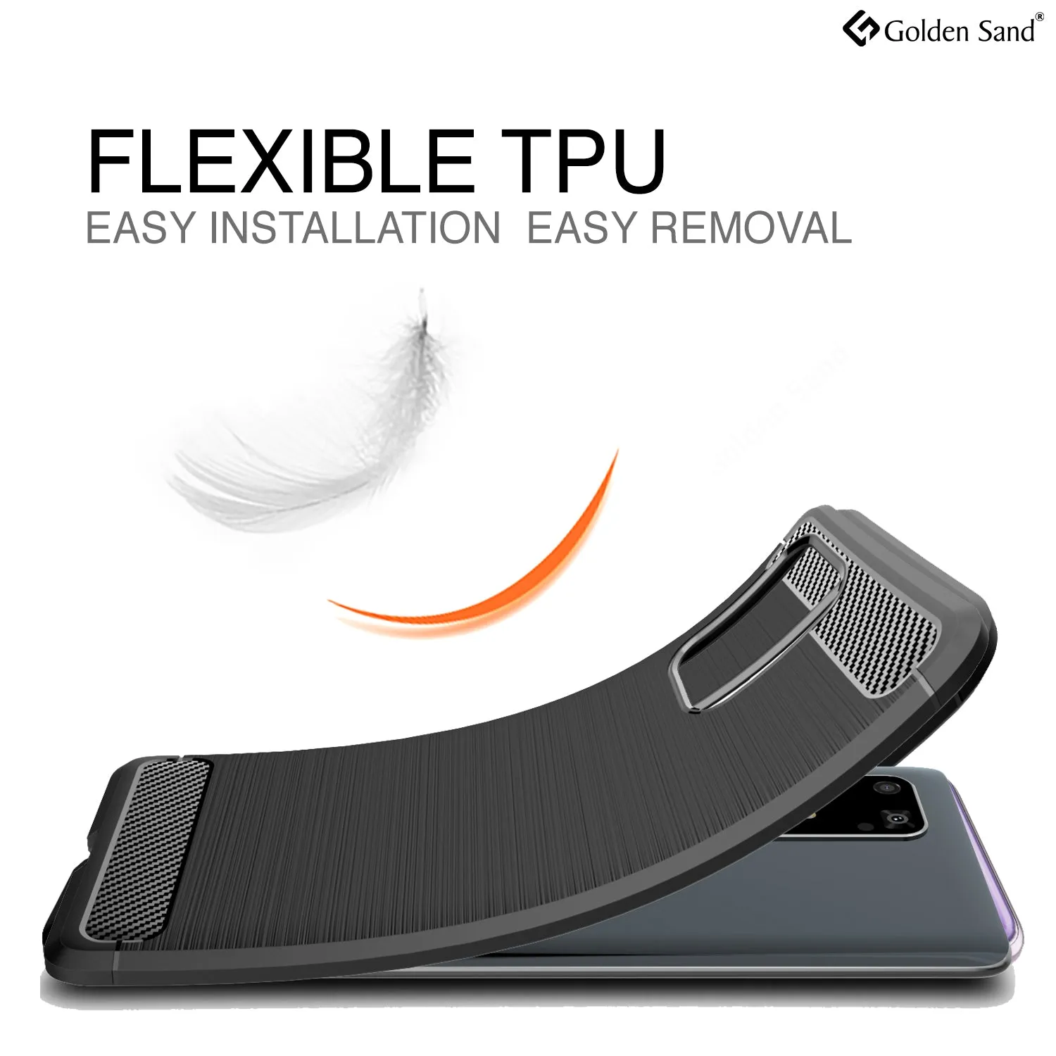 Carbon Fibre Series Shockproof Armor Back Cover for Samsung Galaxy S10 Lite 6.7 inch, Black