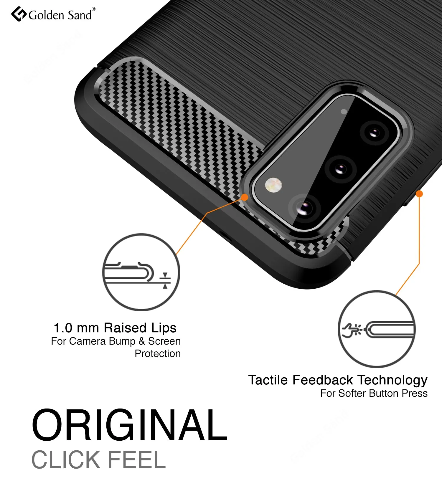 Carbon Fibre Series Shockproof Armor Back Cover for Samsung Galaxy S20 6.2 inch, Black
