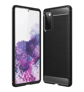 Carbon Fibre Series Shockproof Armor Back Cover for Samsung Galaxy S20 FE, Samsung Galaxy S20 FE 5G, Black