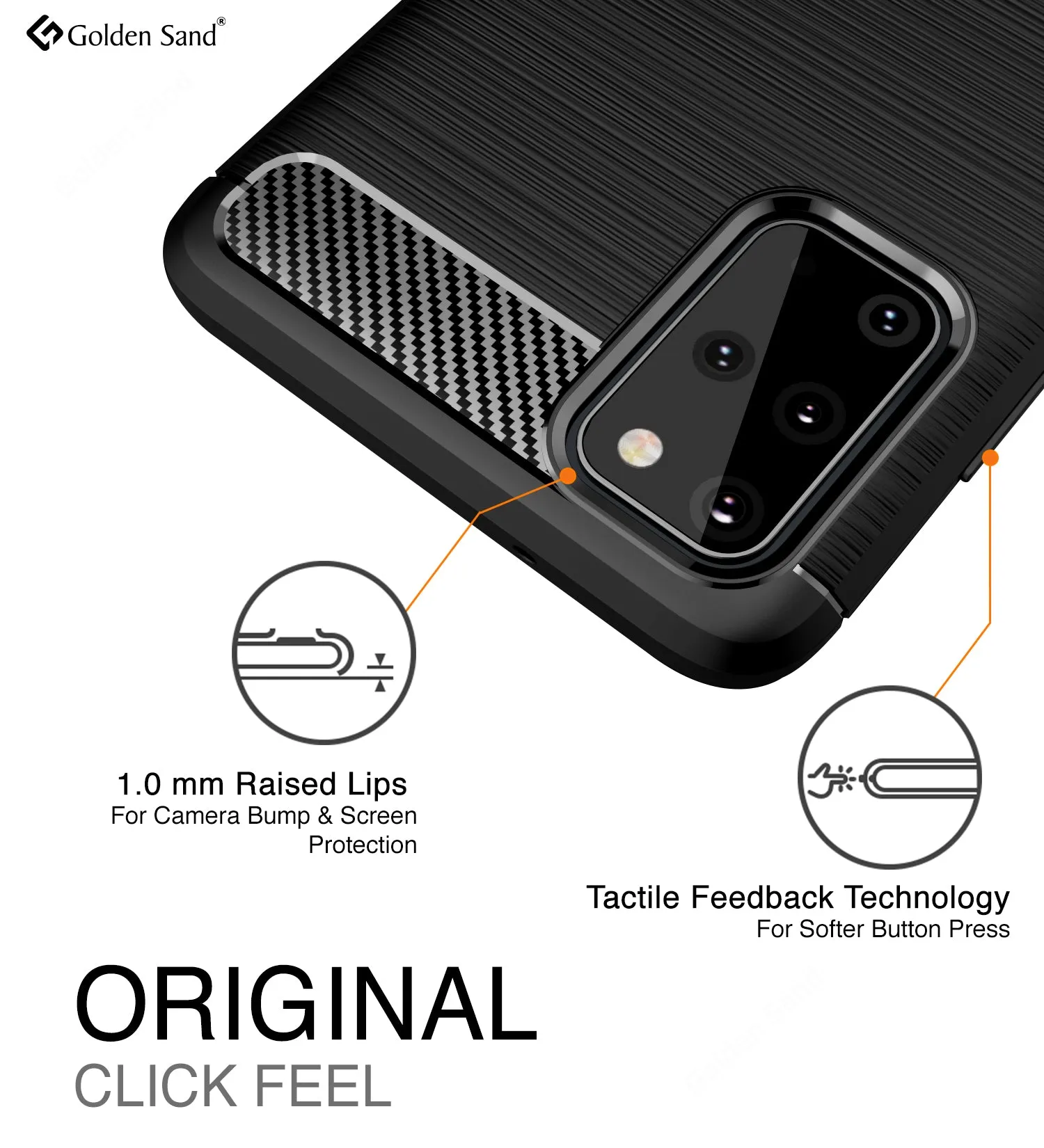 Carbon Fibre Series Shockproof Armor Back Cover for Samsung Galaxy S20 Plus 6.7 inch, Black