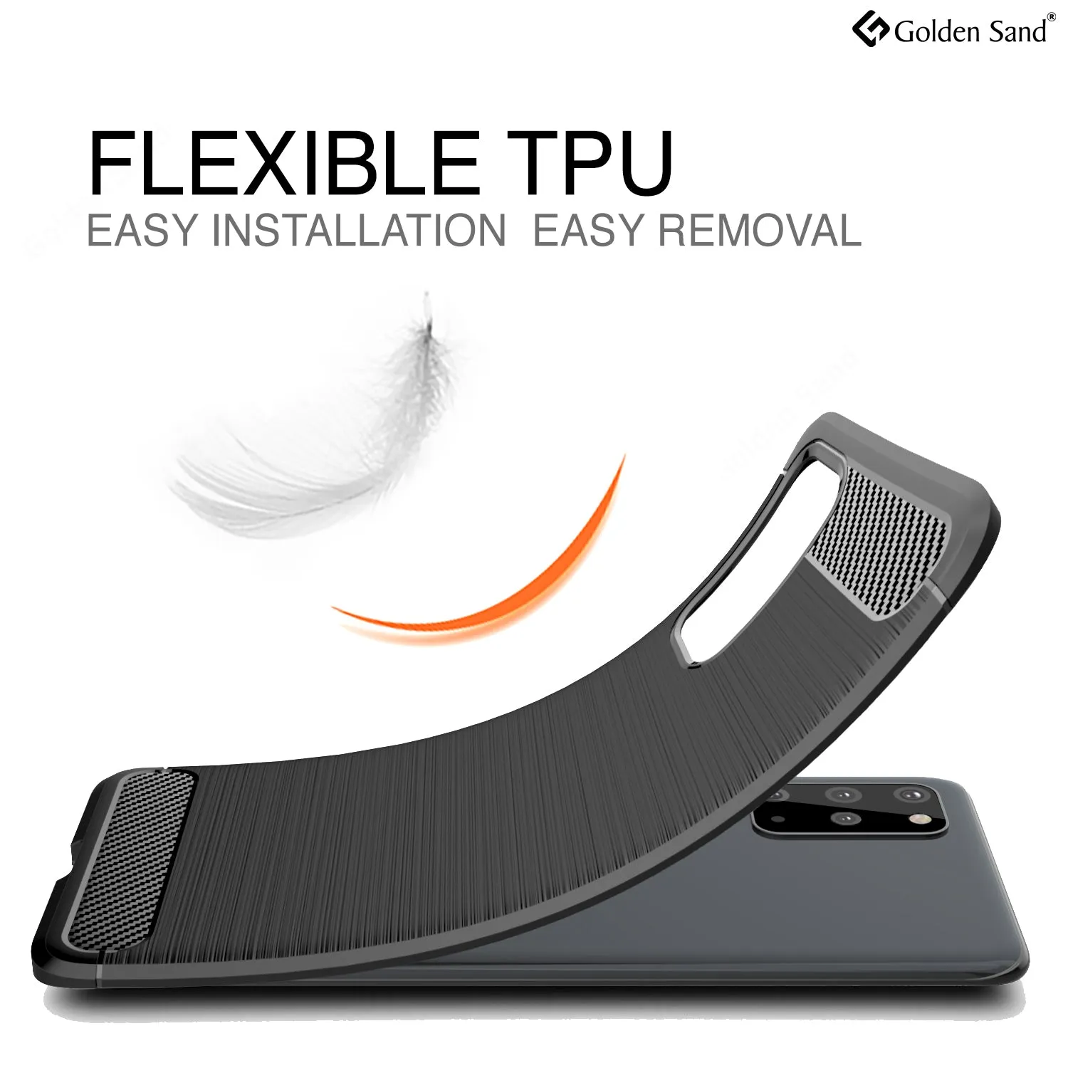 Carbon Fibre Series Shockproof Armor Back Cover for Samsung Galaxy S20 Plus 6.7 inch, Black